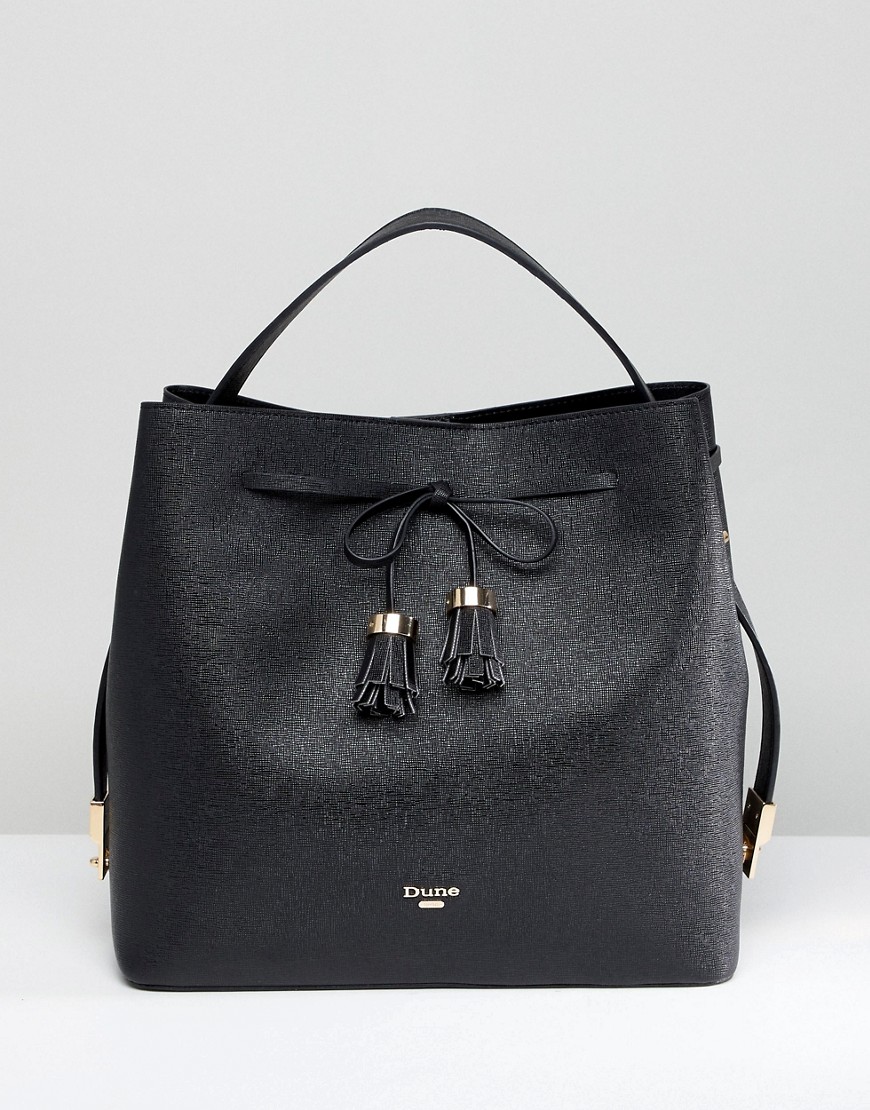 Dune Slouchy Tote Bag With Tassel Fastening