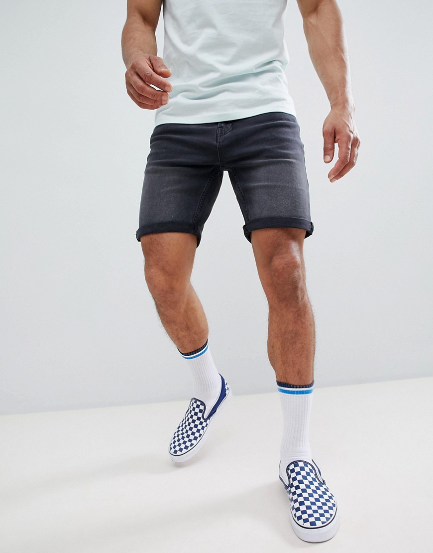 Pull&Bear Slim Fit Shorts In Grey - Grey