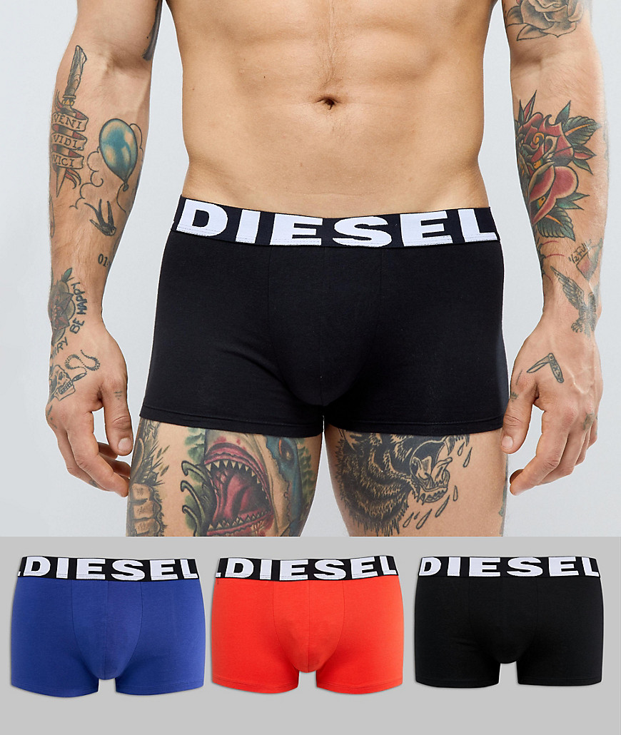 Diesel Shawn 3 pack trunks in red black and blue
