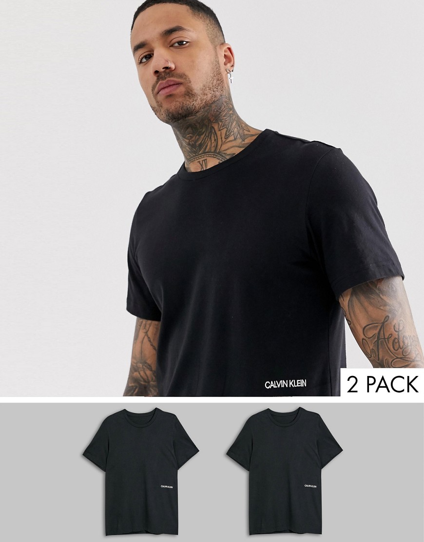 Calvin Klein Statement 1981 2 pack logo crew neck t-shirts in black