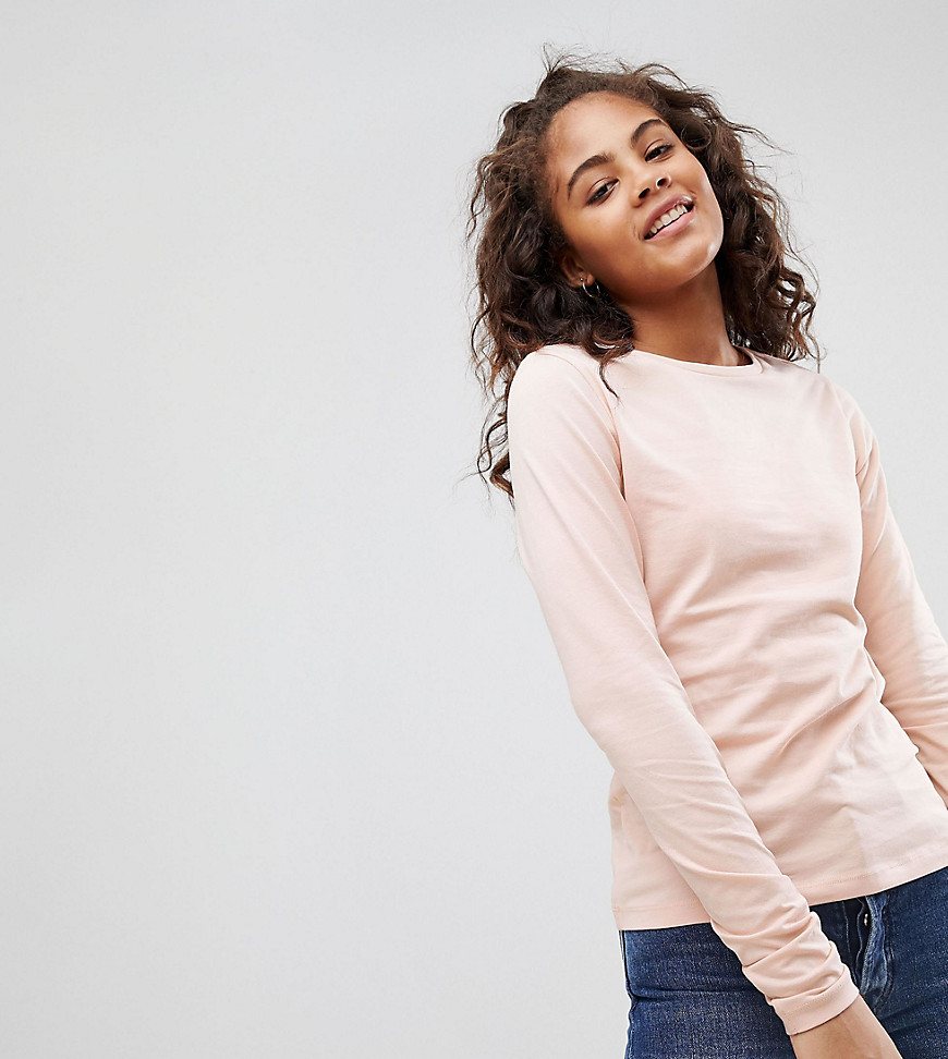 ASOS DESIGN Tall ultimate top with long sleeve and crew neck in pink