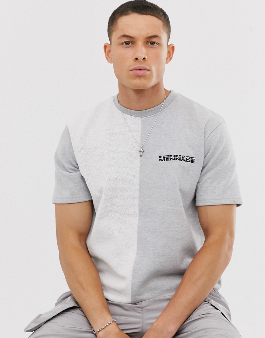 Mennace cut and sew jersey t-shirt in grey