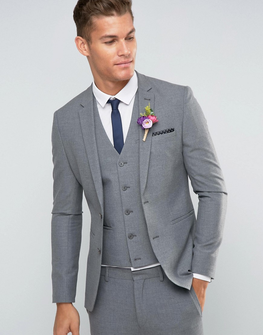 ASOS | ASOS Super Skinny Suit Jacket In Grey at ASOS