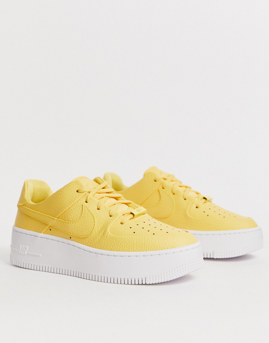 Nike Yellow Air Force 1 Sage Low Trainers