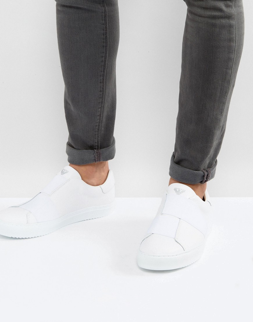 Белые кроссовки с эластичными ремешками Armani Jeans - Белый 