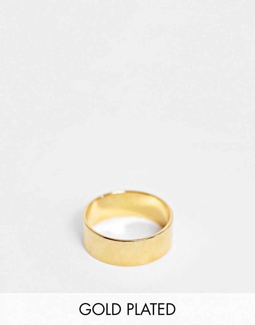 ASOS DESIGN BAND RING WITH 14K GOLD PLATE,GOLDPLATEBAND