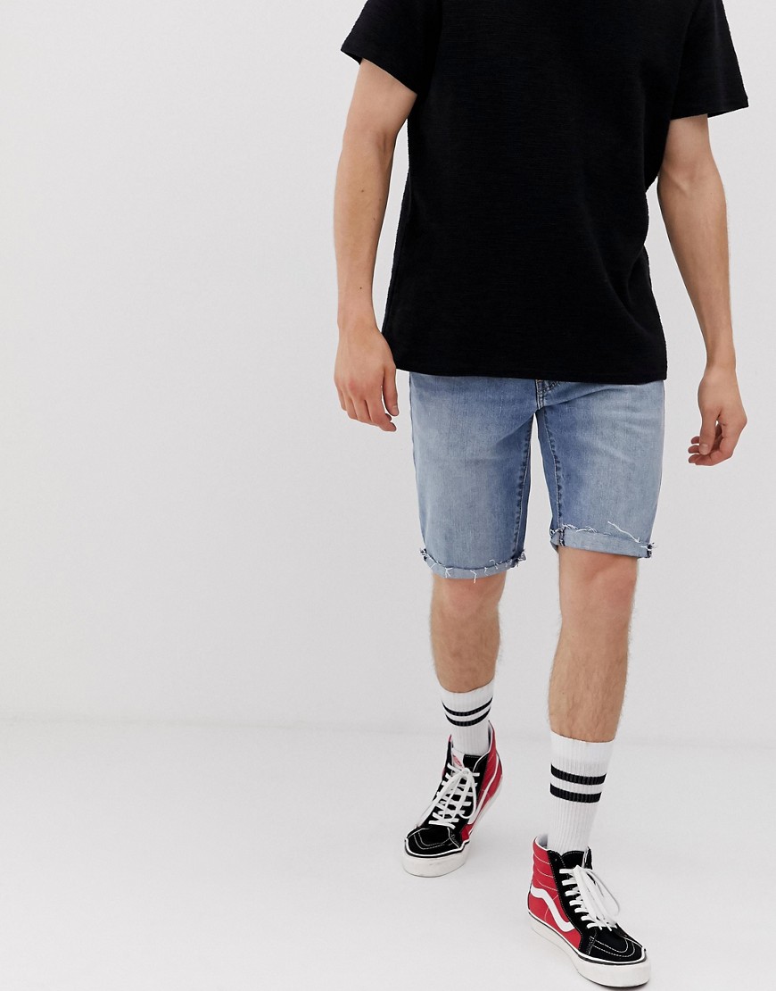 Levi's 511 slim fit cutoff denim shorts in kalsomine light wash