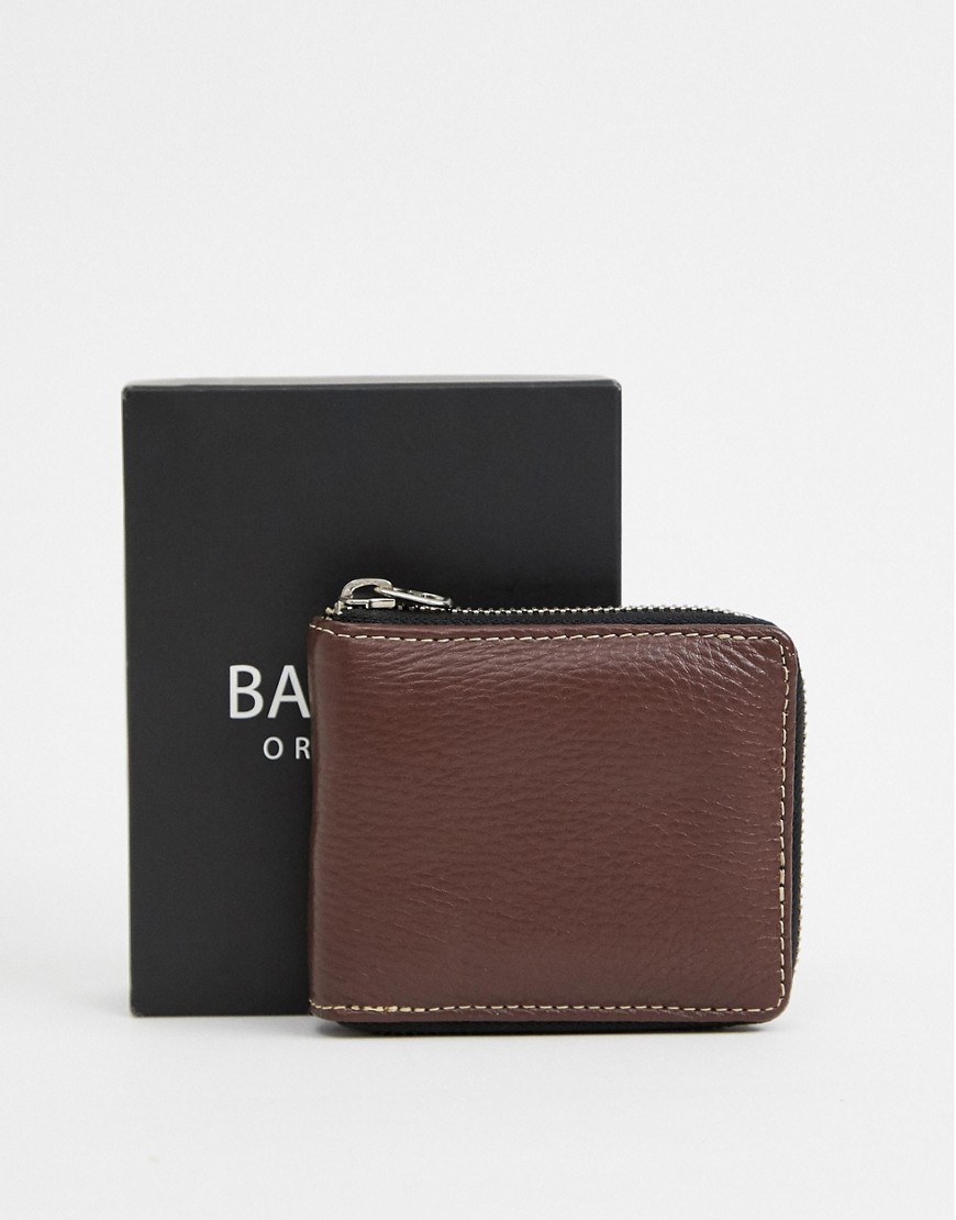 Barneys Original leather zip around wallet in brown - Brown