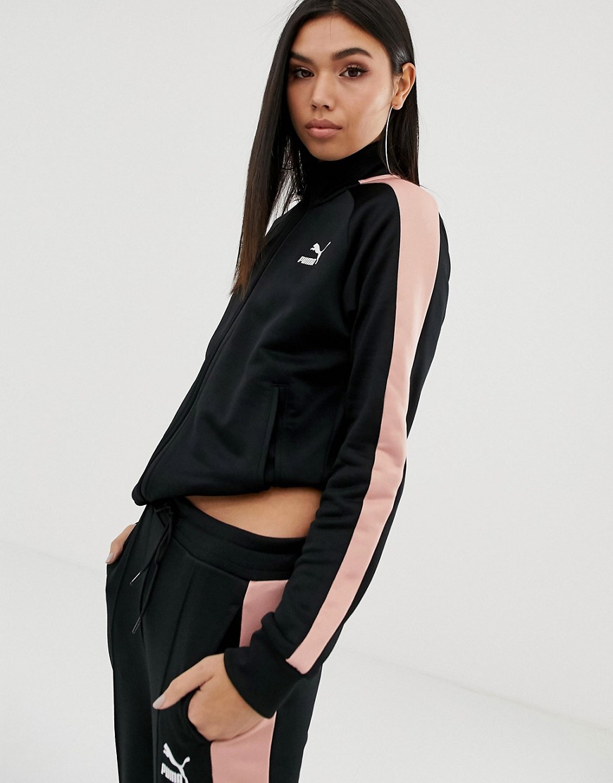 Puma classics black and pink track jacket