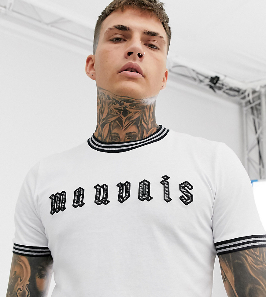 Mauvais muscle t-shirt with check text logo
