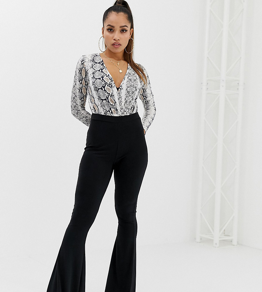 Fashionkilla Petite flared trouser in black