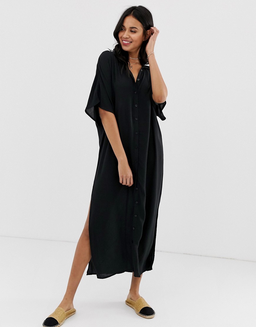 Amuse Society Tranquilo woven shirt dress in black