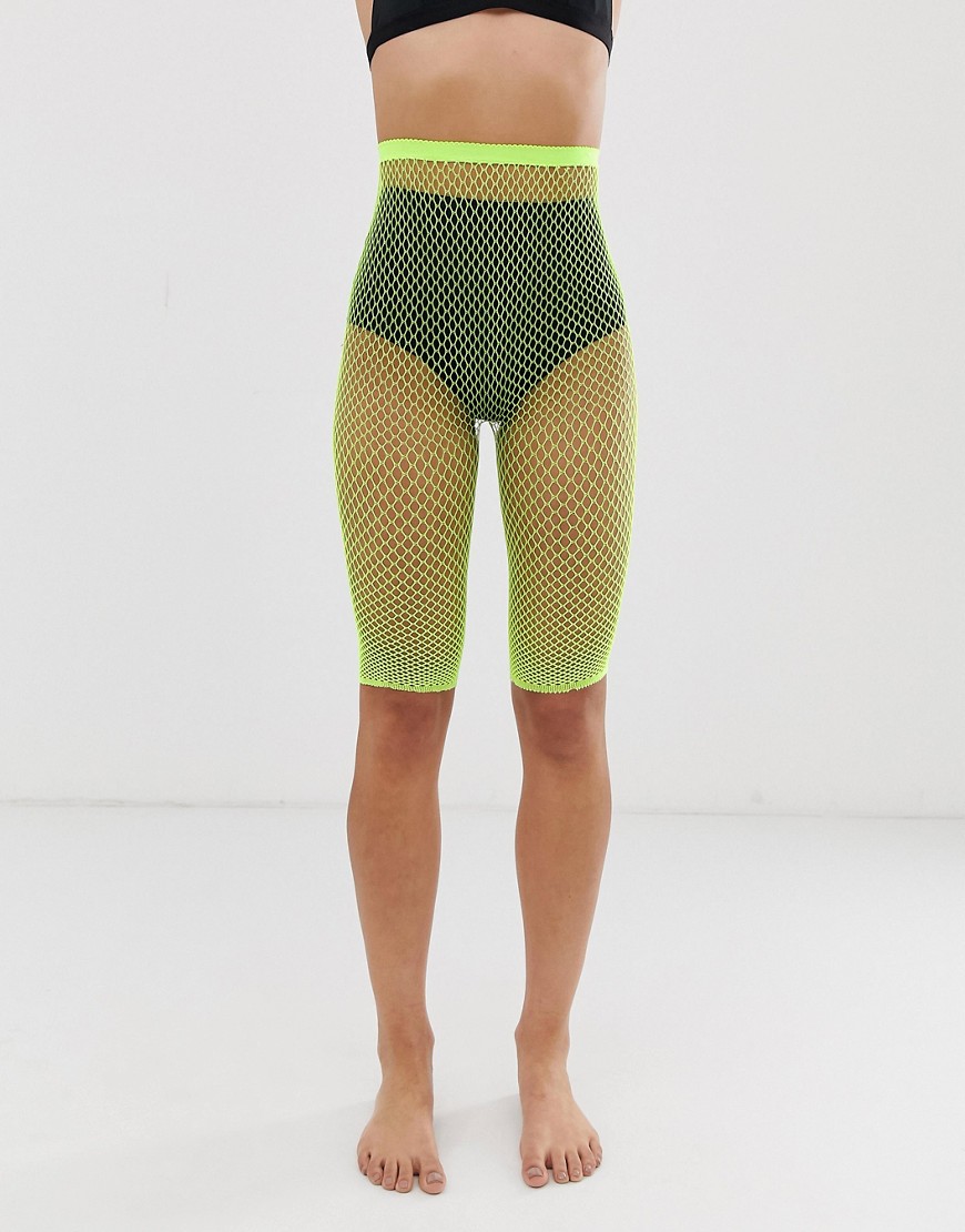 Gipsy fishnet shorts in neon green