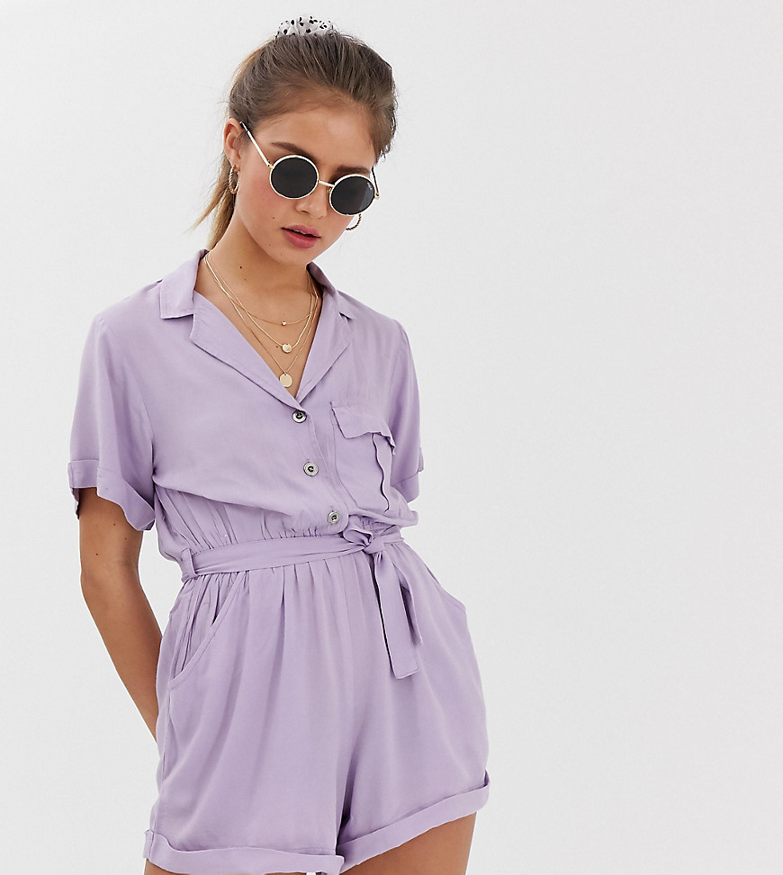 Wednesday's Girl button down playsuit with tie waist