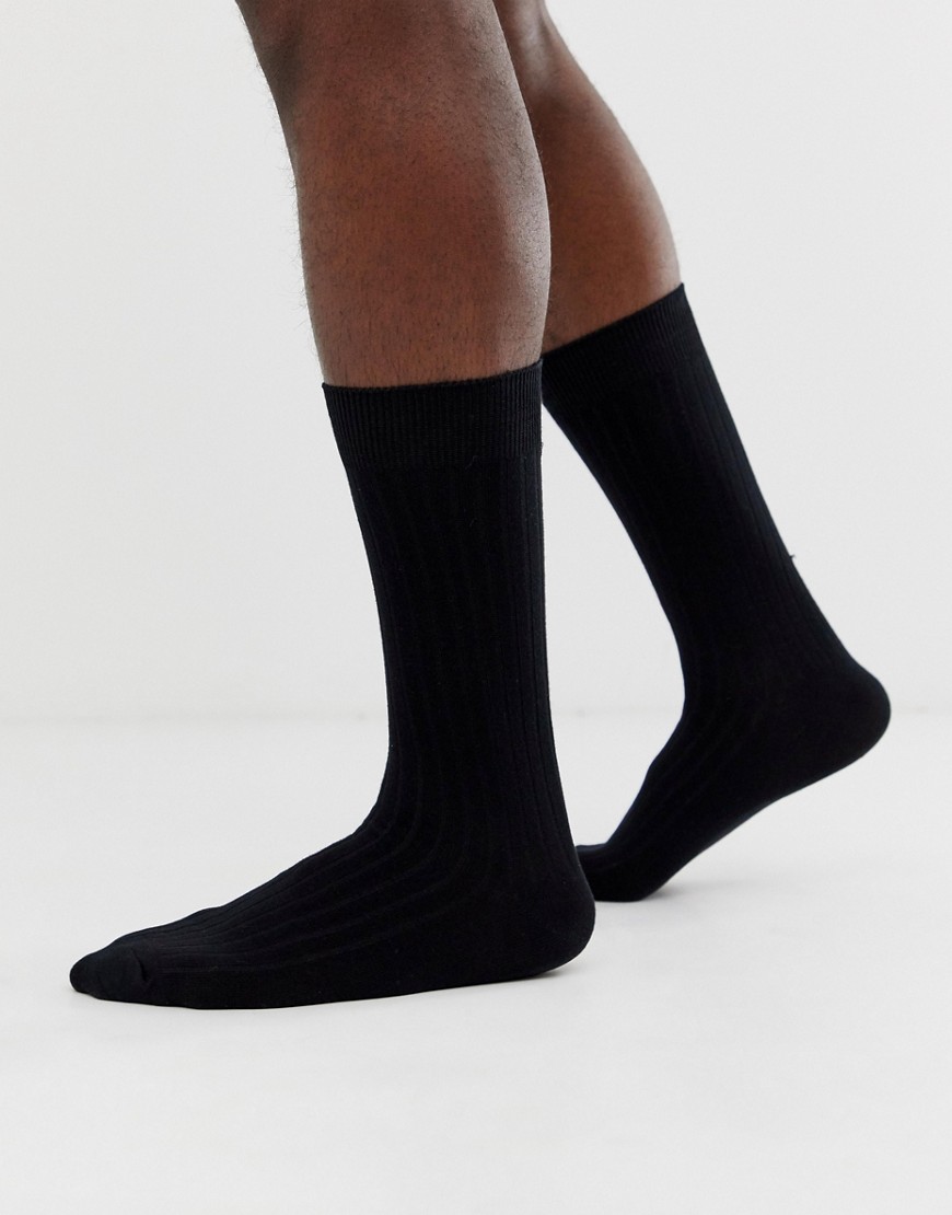 Selected Homme classic sock in black