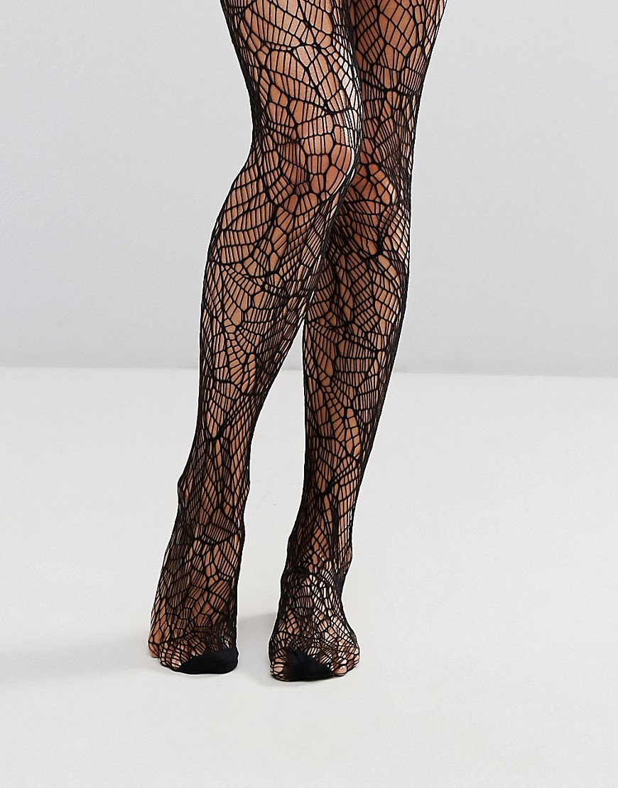 Pretty Polly Abstract Net Tights - Black