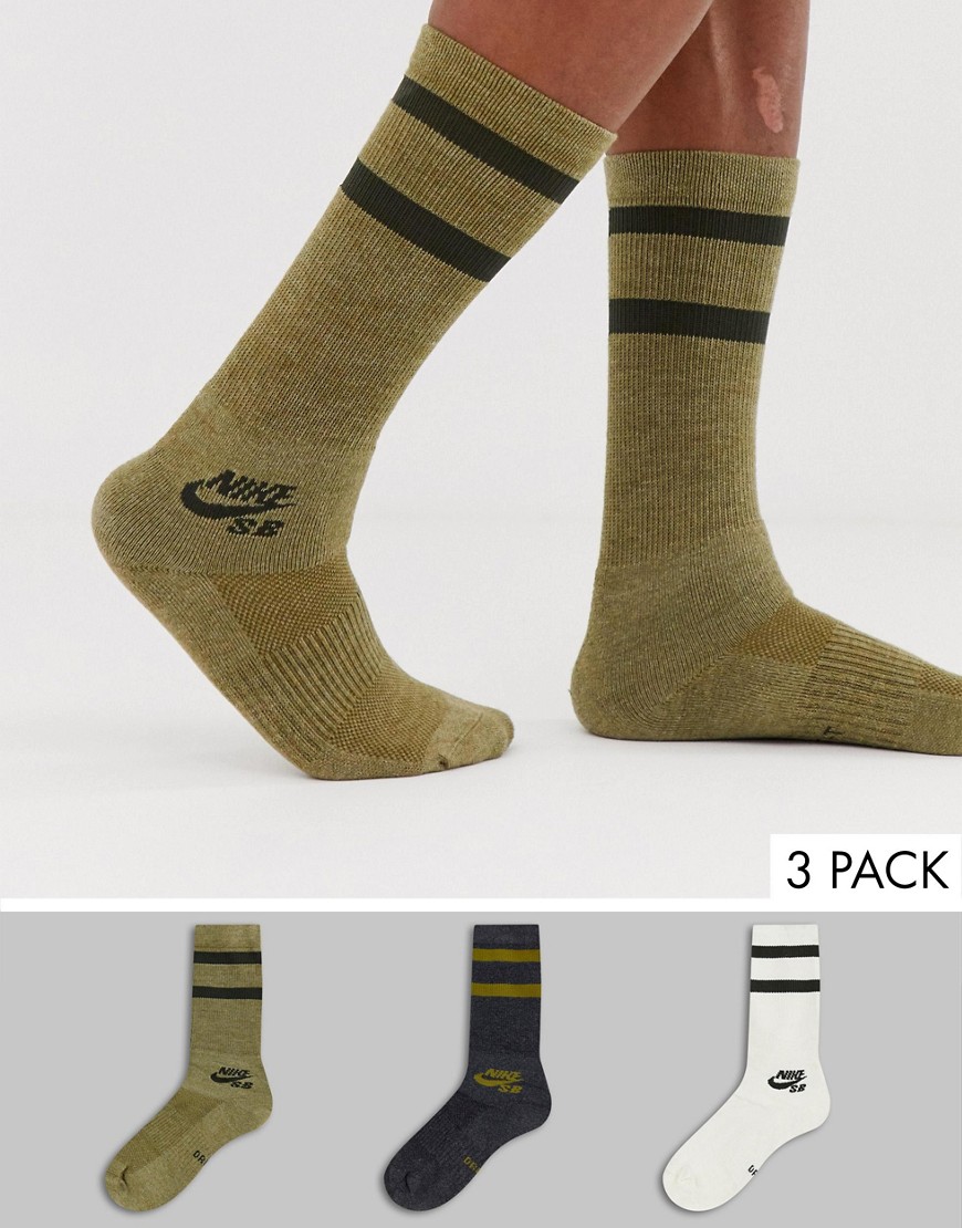 Nike SB 3 Pack Crew Socks In Multi SX5760-955