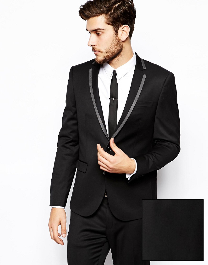 ASOS | ASOS Skinny Fit Suit Jacket With Tipping at ASOS