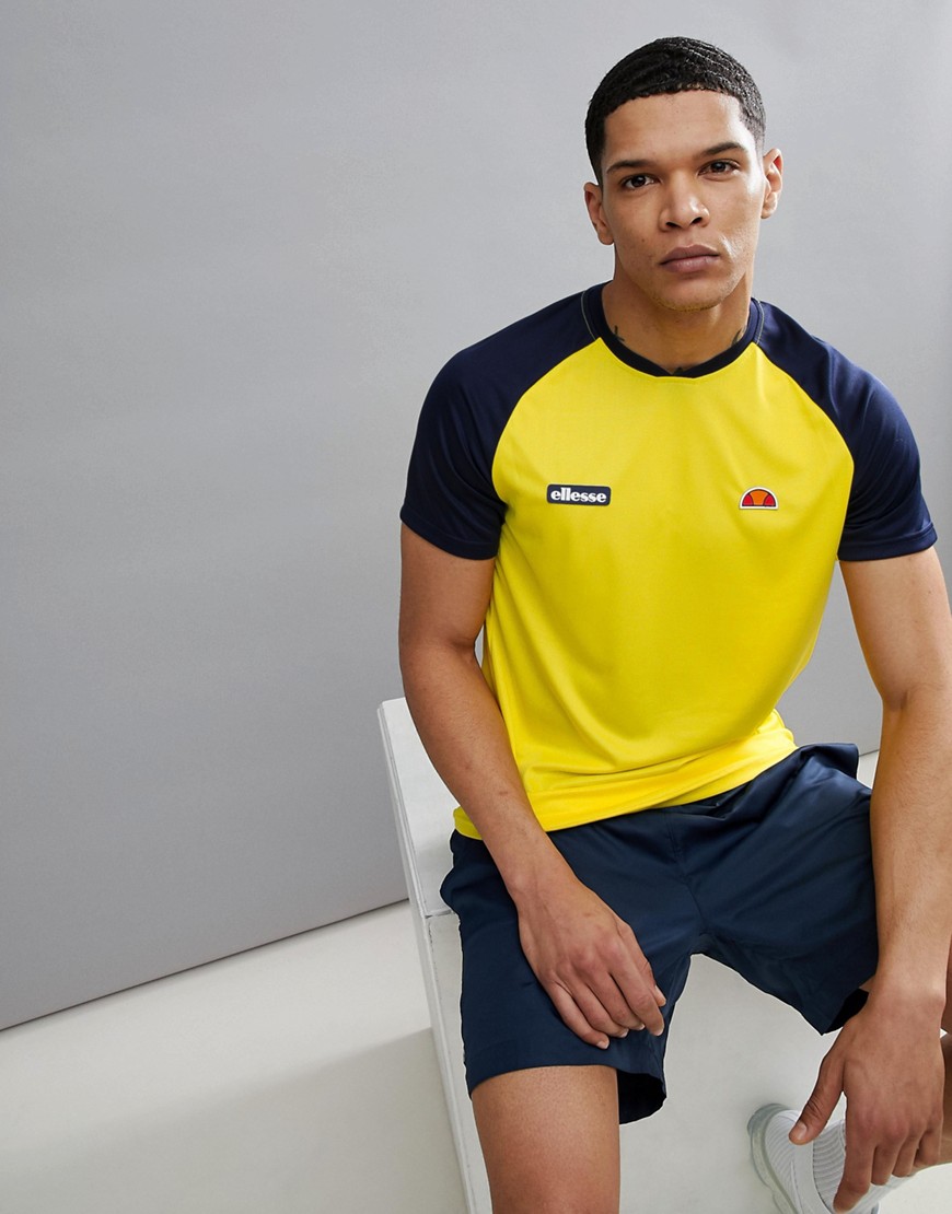 ellesse Tennis Raglan T-Shirt In Yellow - Yellow