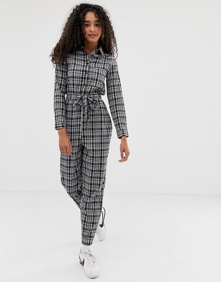 Wednesday's Girl boilersuit in check