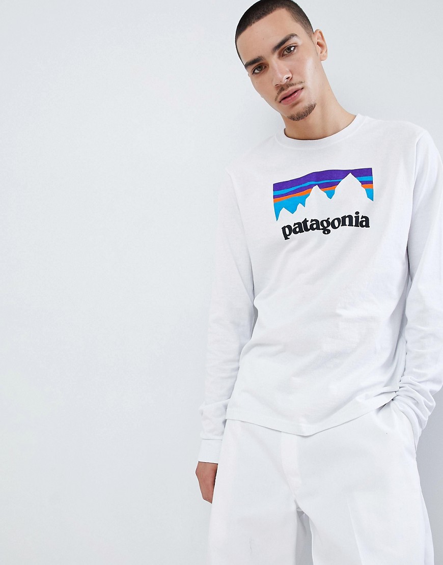 Patagonia Shop Sticker Long Sleeve Responsibili-Tee Top in White