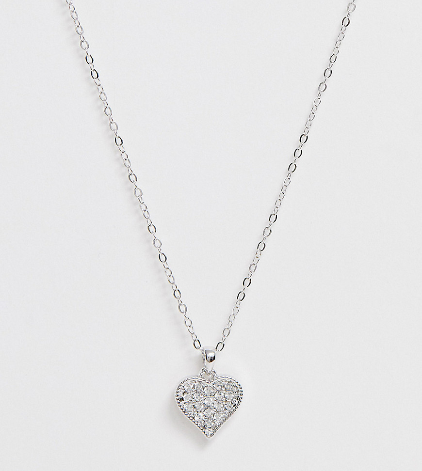 Ted Baker silver pave crystal heart necklace