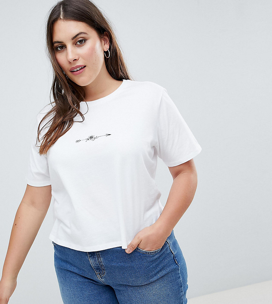 ASOS DESIGN Curve T-Shirt With Floral Arrow Print