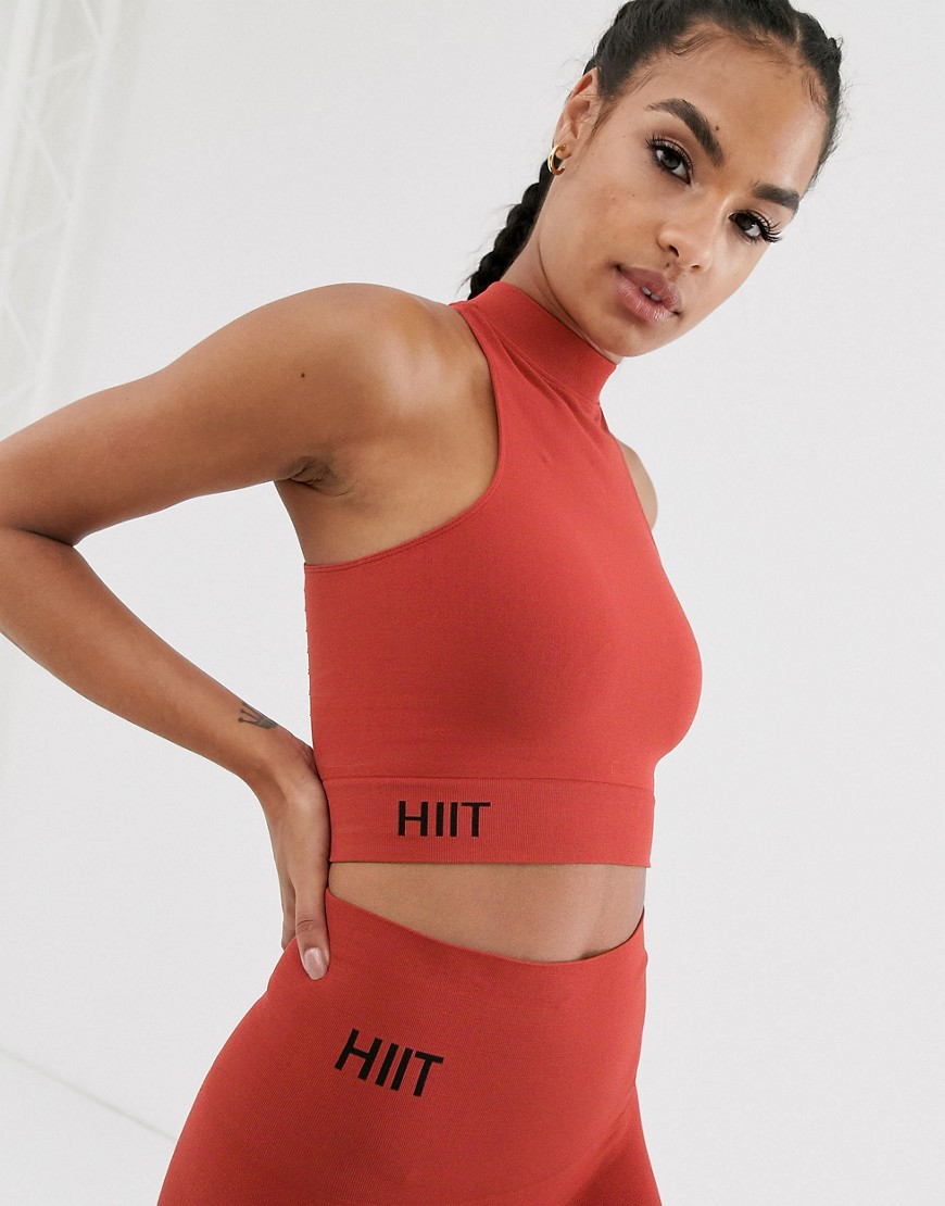 HIIT seamless crop top in tobacco