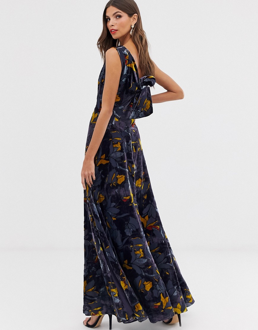 French Connection Aventine floral velvet maxi dress