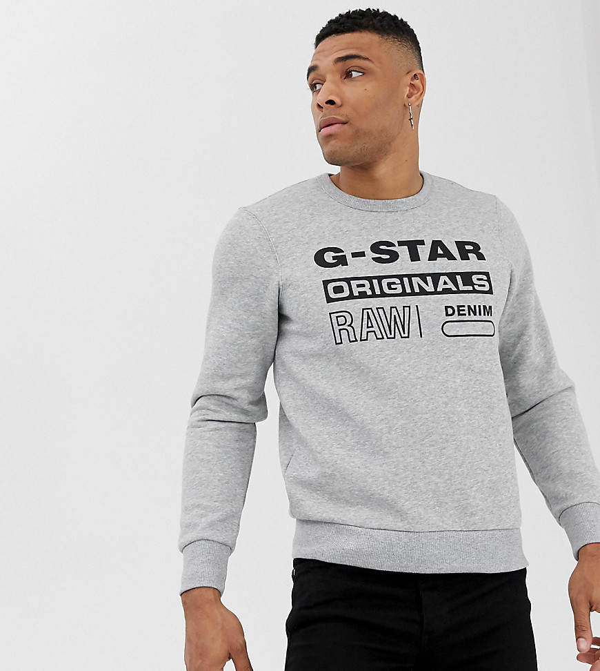 G-star Originals logo crew neck sweat in grey