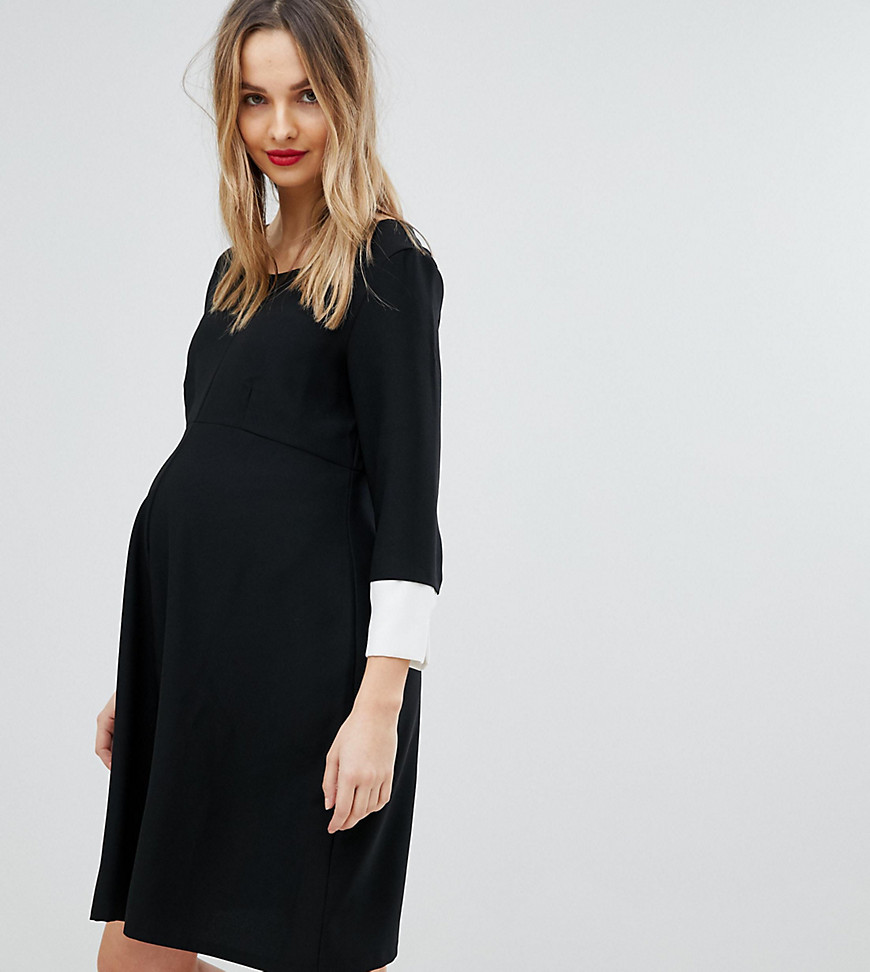 Isabella Oliver Shift Dress With Fluted Sleeve - Black