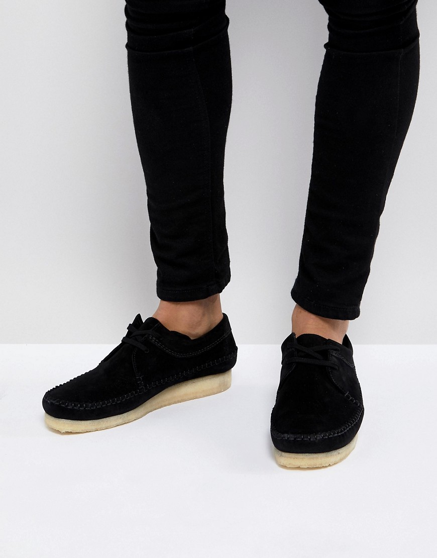 Черные замшевые туфли Clarks Originals - Черный 