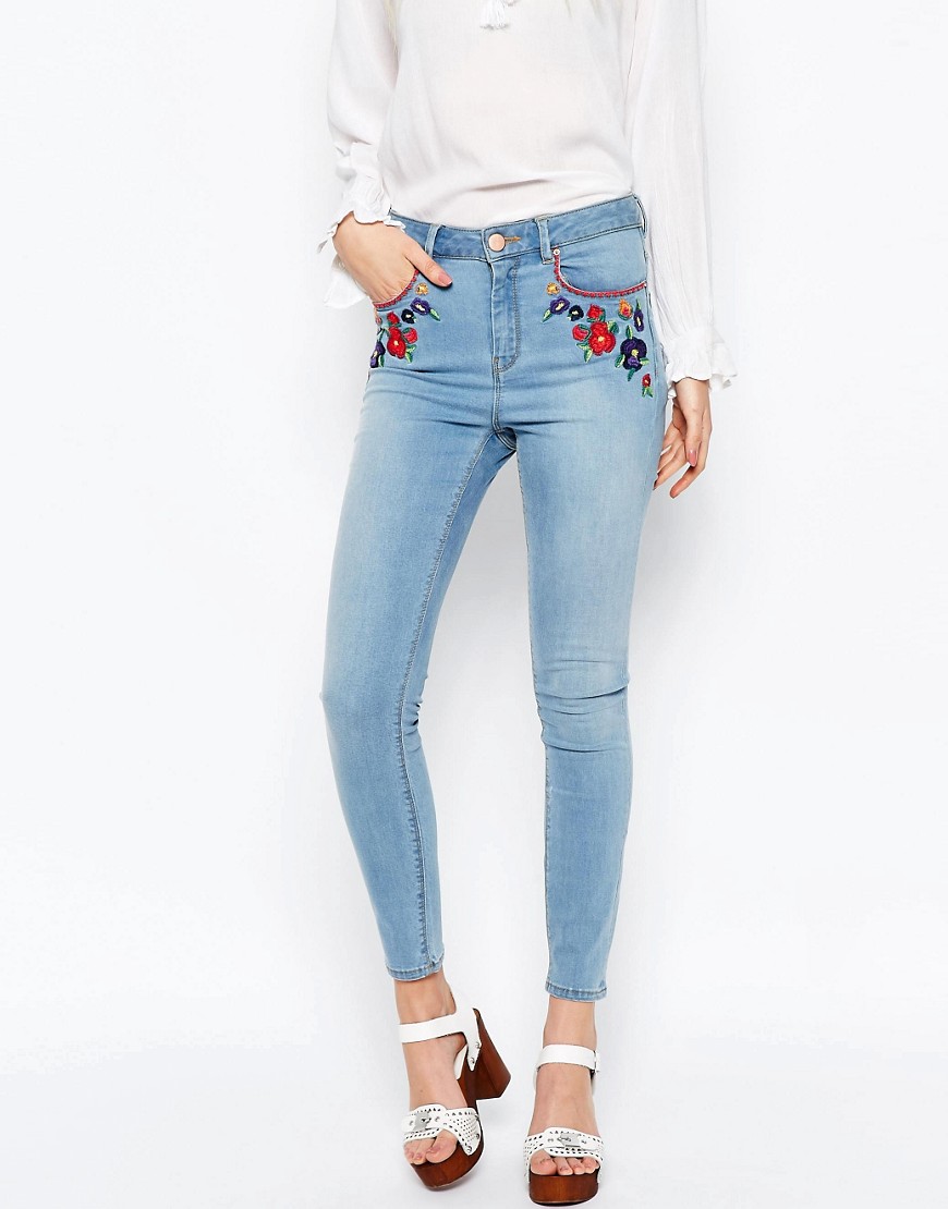 ASOS | ASOS RIDLEY Skinny Ankle Grazer Jeans in Surf Wash with ...