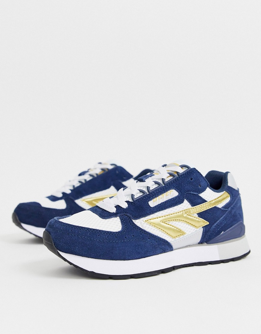 HI-Tec Silver Shadow trainers in navy and gold