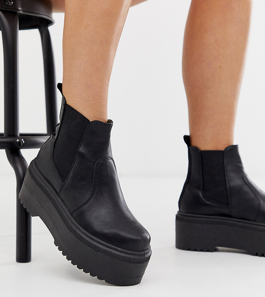 ASOS DESIGN Wide Fit Amplify chunky chelsea boots