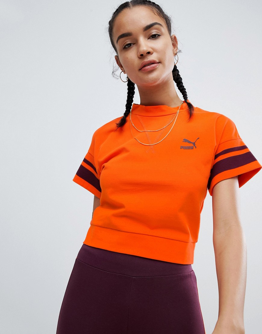Оранжевая футболка с окантовкой Puma - Оранжевый 