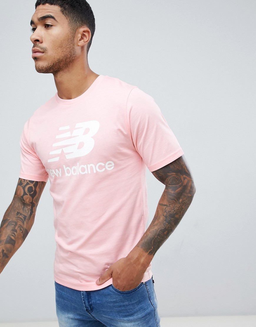 New Balance logo t-shirt in pink MT83530_HPI