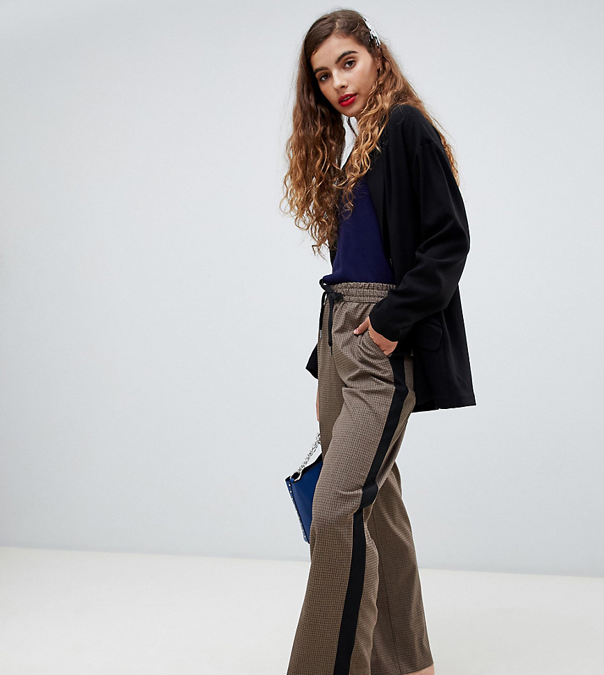 Monki checked jogger style tailored trousers