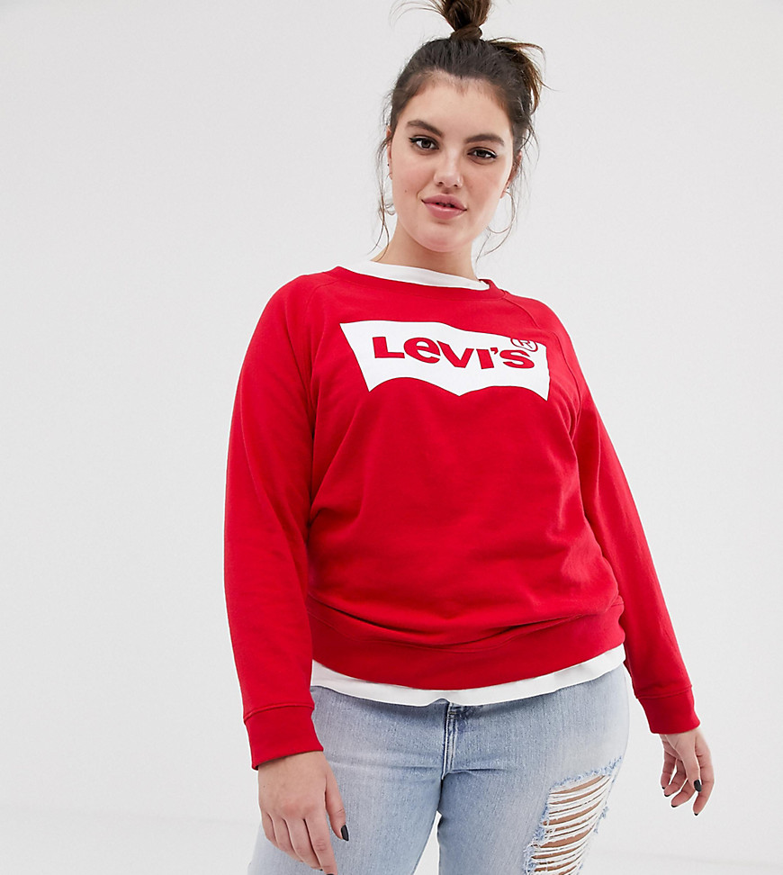 Levi's Plus crew neck sweatshirt with batwing logo