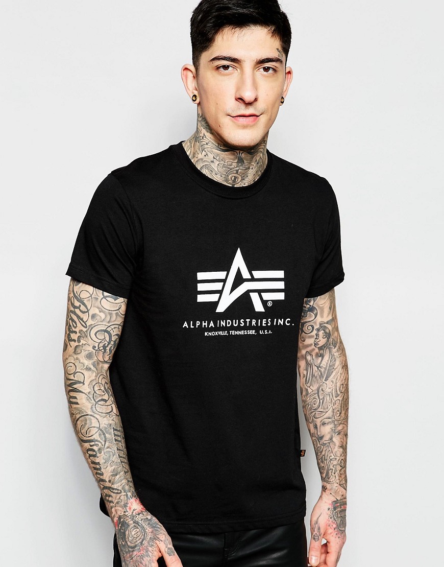 Alpha Industries T-Shirt with Logo in Black