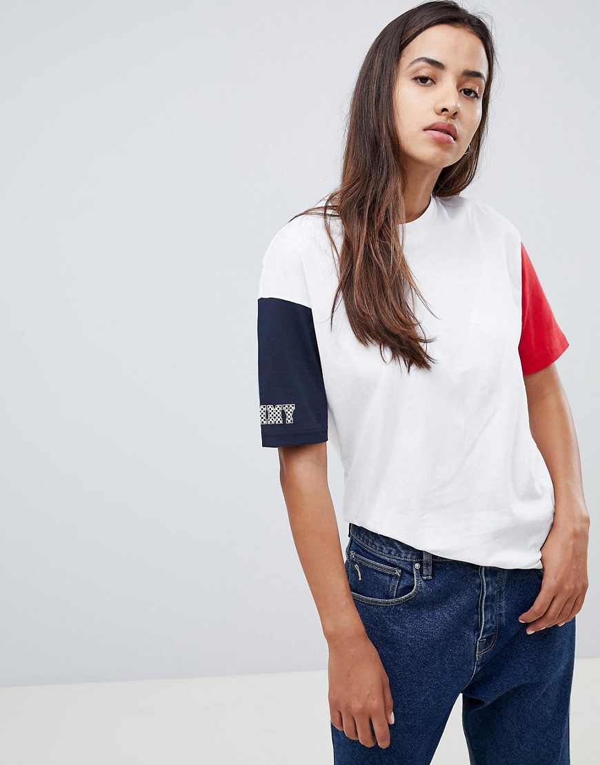 Tommy Hilfiger Colour Block Oversized Tee - Classic white