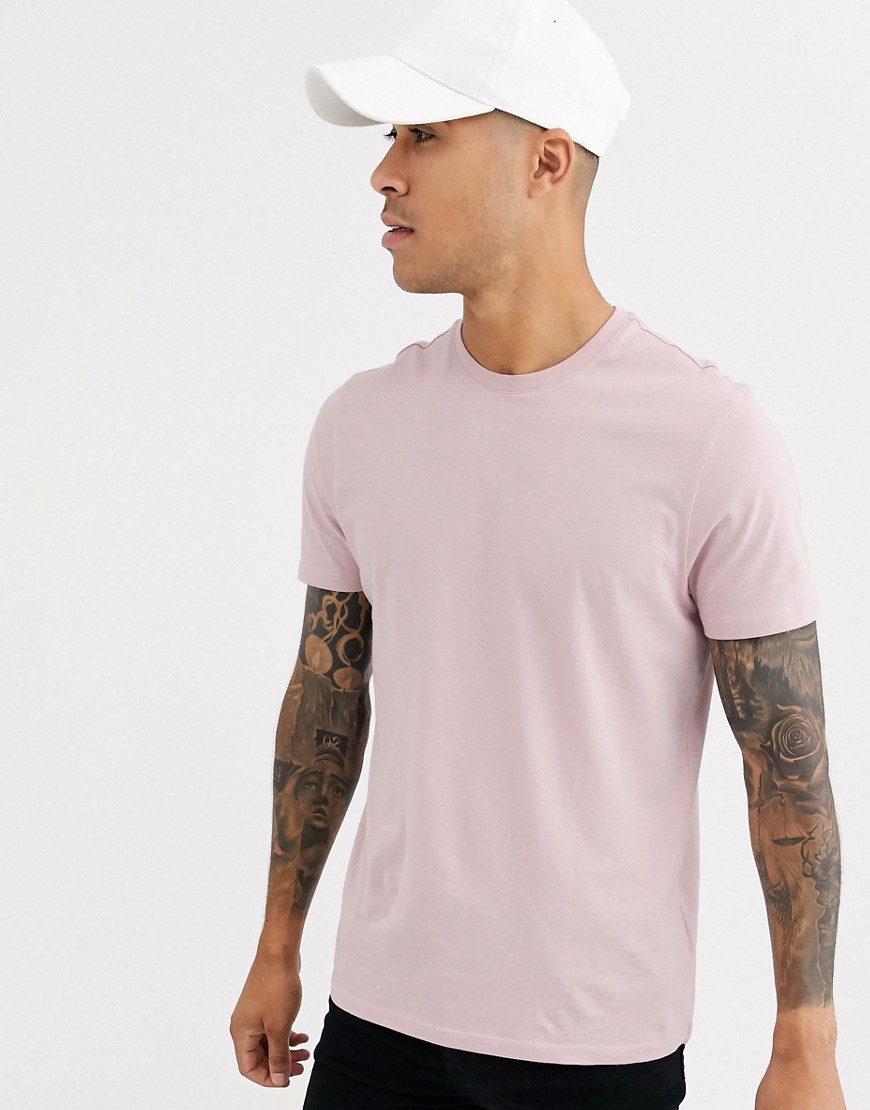 New Look crew neck t-shirt in light pink