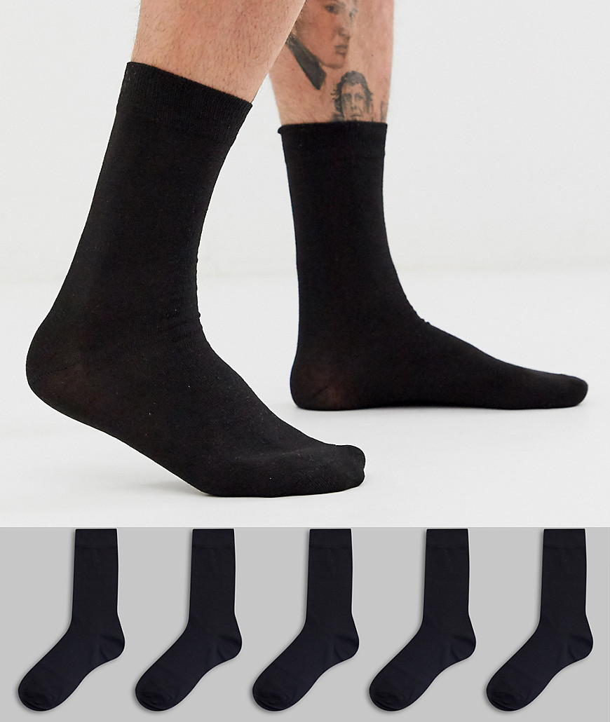 Brave Soul 5 pack socks in black