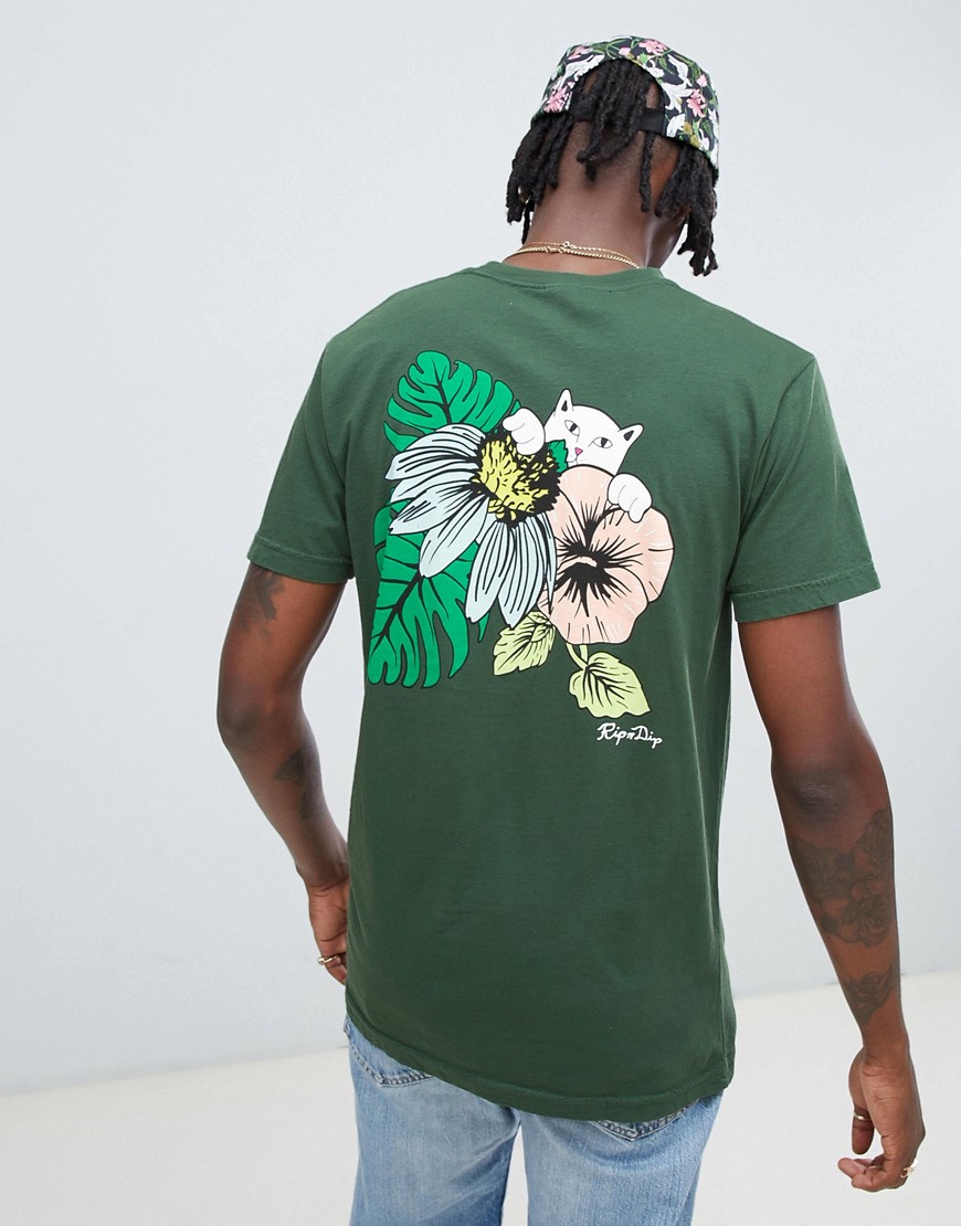 RIPNDIP tie tropicalia t-shirt with back print in green