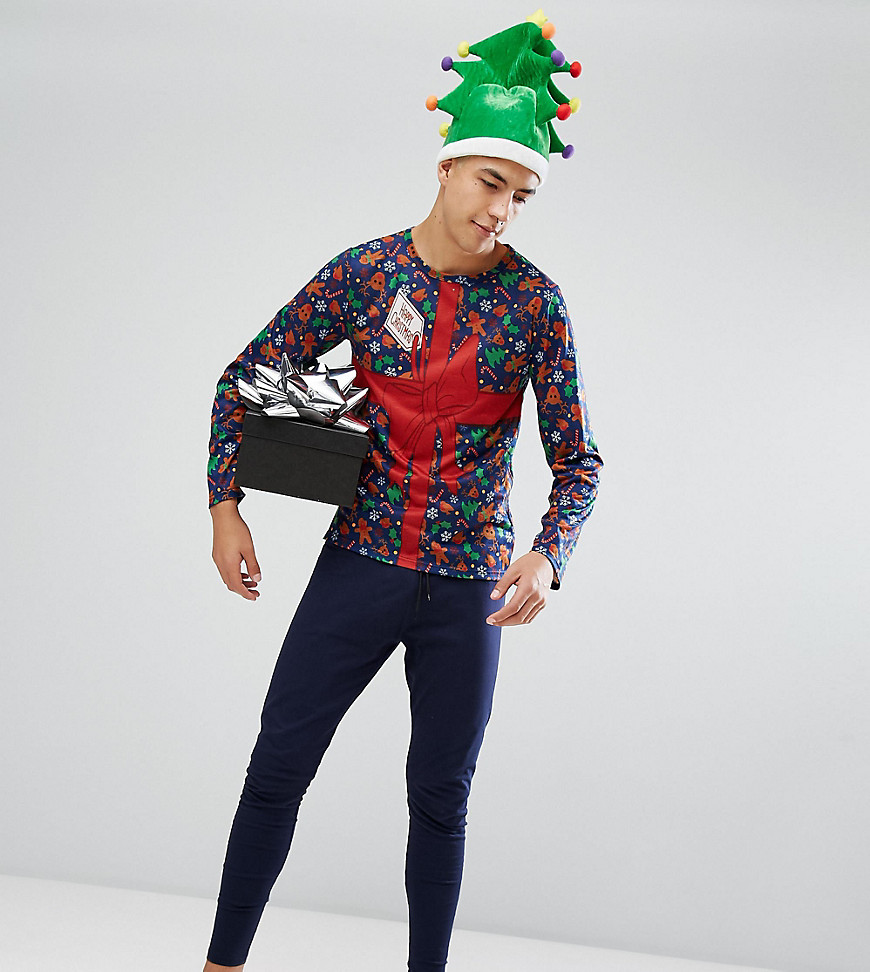SSDD Christmas Present Long Sleeve Pyjama Set - Navy