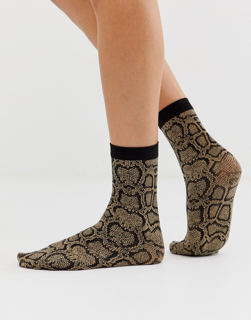 Gipsy snake print ankle high sock