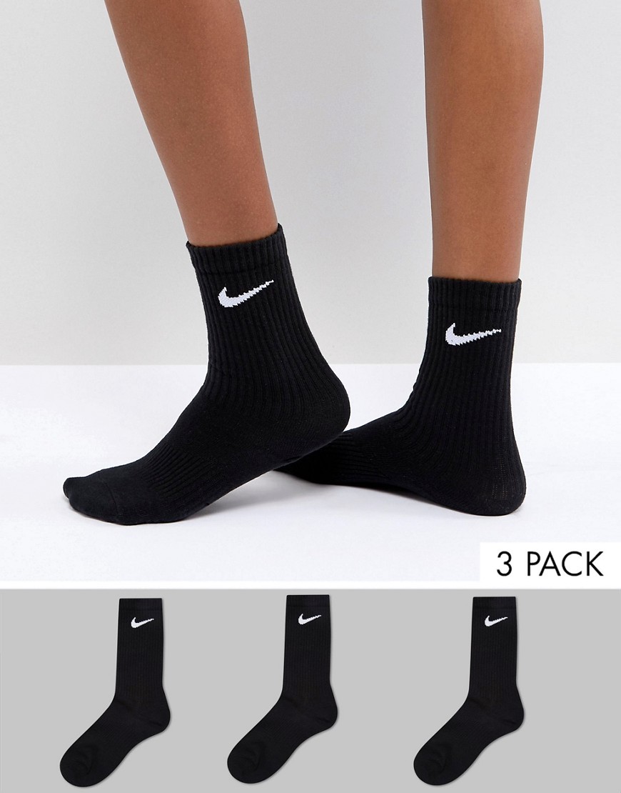Nike 3 pack black crew socks