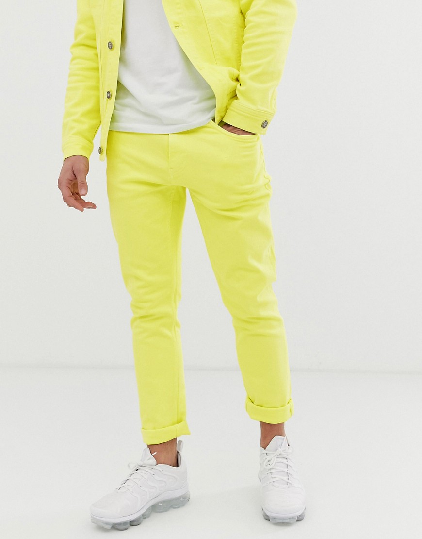 Pull&Bear co-ord slim fit jeans in neon