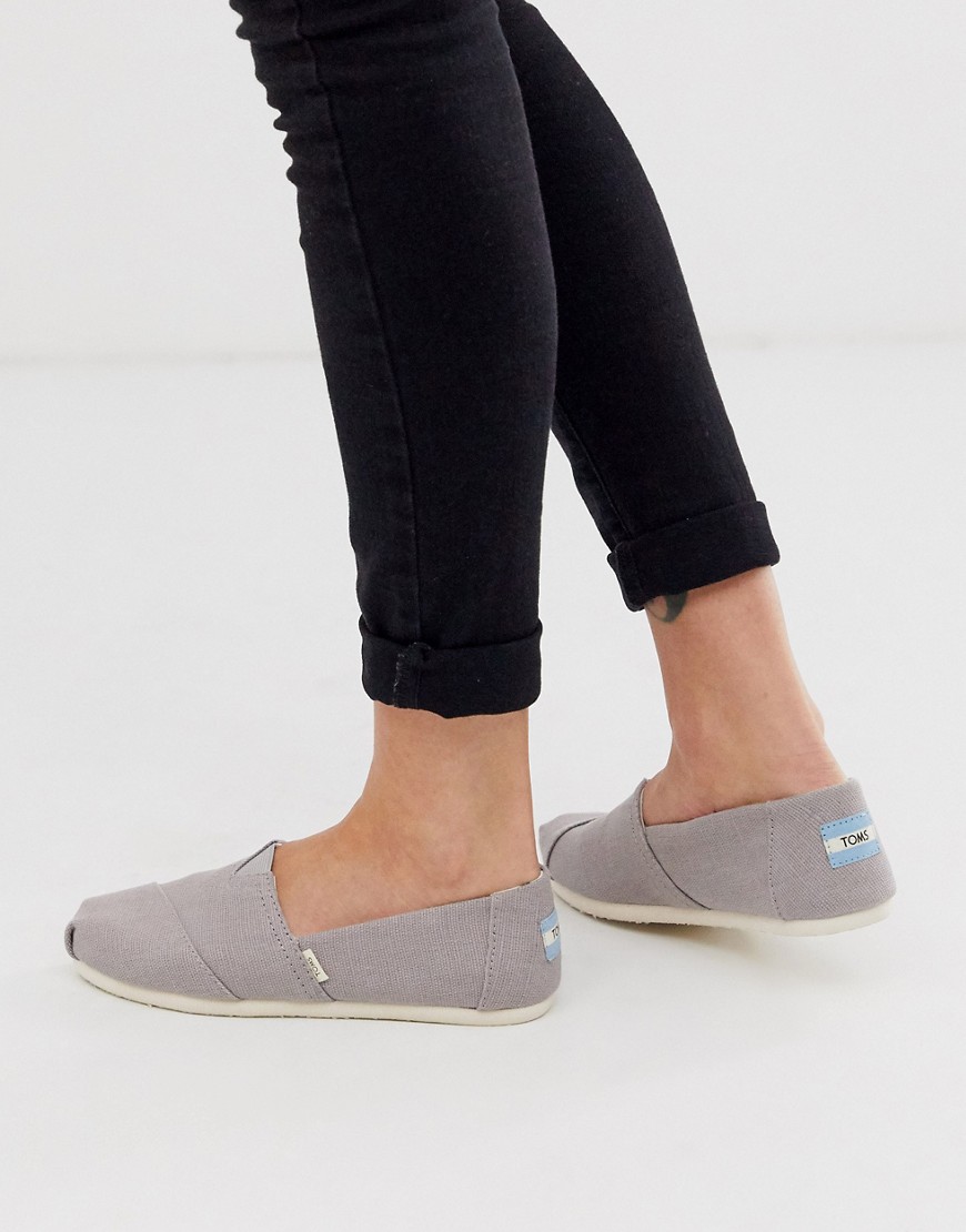 TOMS Alpargata Earthwise vegan flat shoes in grey