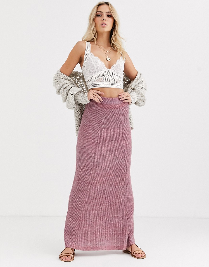 Free People drag me out knitted midi skirt